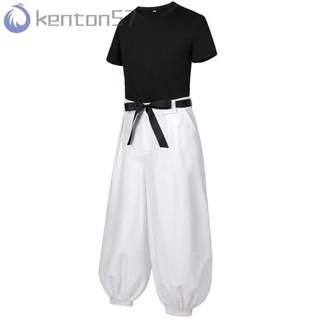 Fantasia De Cosplay KENTON Toji Fushiguro , Peruca Curta De Anime Jujutsu Kaisen , Calça Superior De Manga Terno Legal Moda Preta Unissex