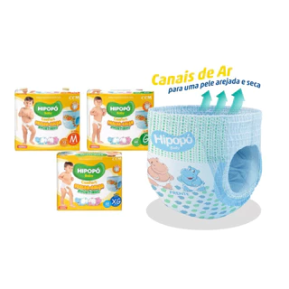Fralda Calça Hipopó Confort Shortinho 1 Linha Pants - (1 Pacote) Bebe Infantil