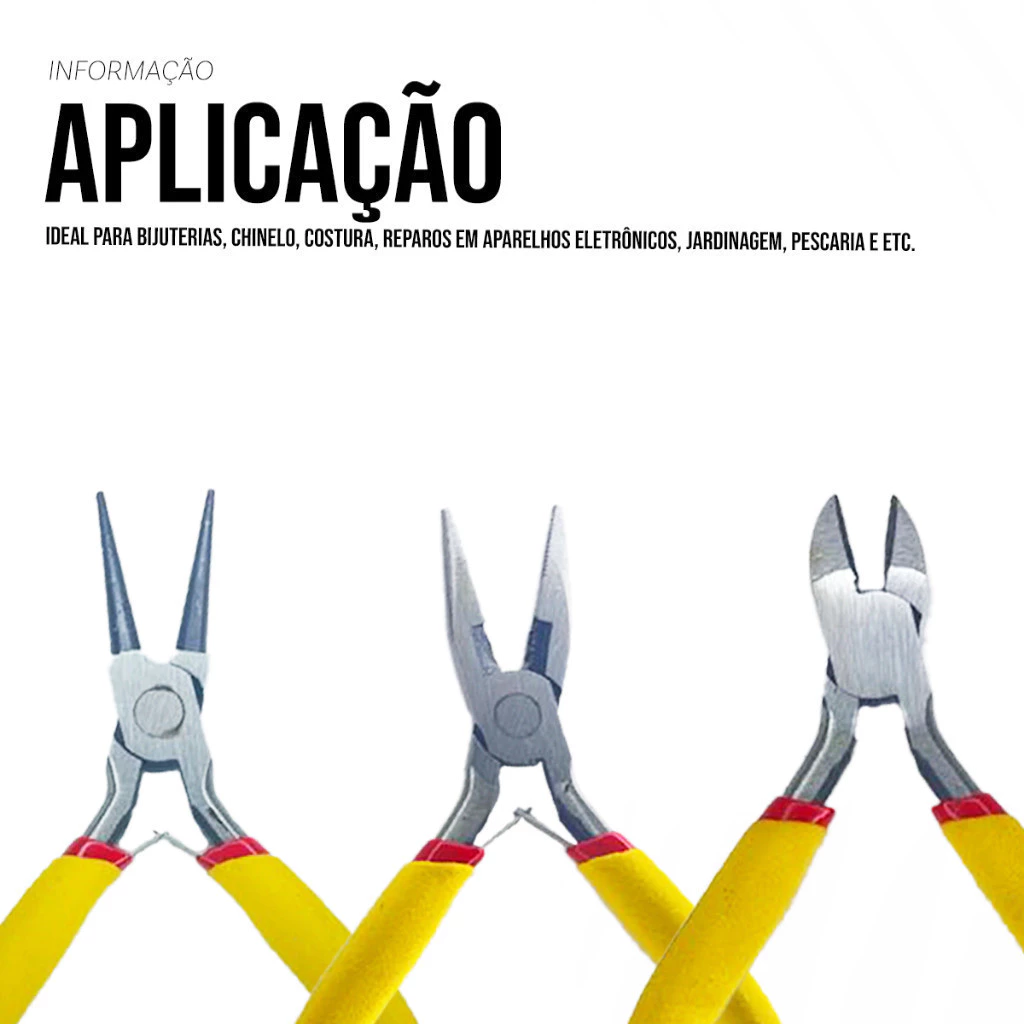 Kit Jogo de Alicates p/ Corte Eletrônico Artesanato & Bijuterias - Imagem 2