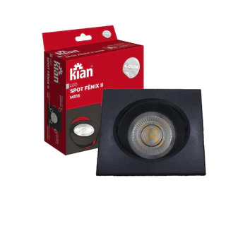 Kit 2 Spot Led Quadrado 5w Preto Branco Neutro 4000K Bivolt