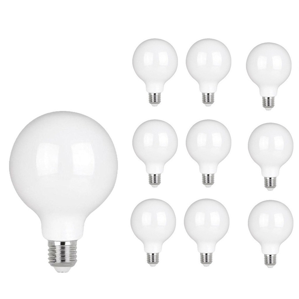 Kit 10 lampada luz led filamento leitosa G95 ambar bivolt