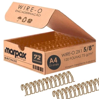 Wire-o para Encadernação 2x1 A4 Bronze 5/8 para 120fls 72un