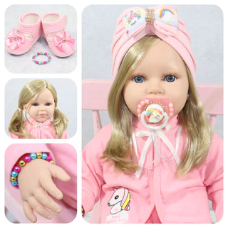 Boneca Bebê Reborn Menina Com Vários Itens