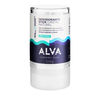Desodorante Alva Stick Kristall Sensitive 120g 60g 90g Sem Alumínio Sem perfume 100% Natural Cristal
