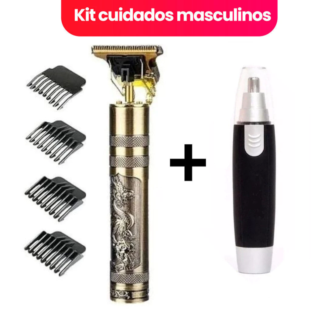Kit Máquina Profissional T9 cuidados masculinos Barbeador e aparador de pelos Maquina cortar cabelo
