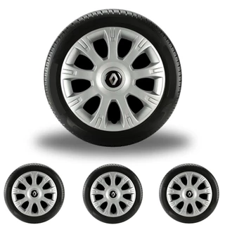 JOGO 4 CALOTA RENAULT LOGAN SANDERO SCENIC ARO 14