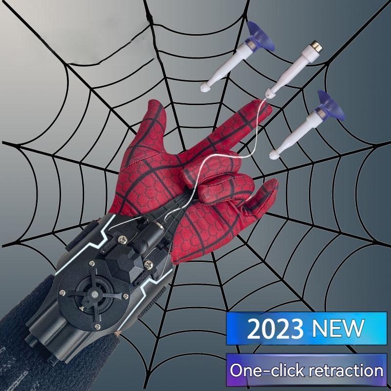 Lançador De Aranha Homem Coletor De Rosca Automático Elétrico Spider Silk Tecnologia Autêntica Preto Toy Rope Pulso De Brinquedo Para Crianças