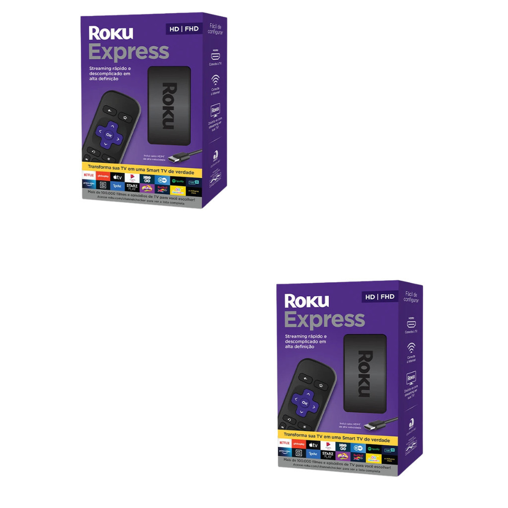 Kit Com 2 Receptor Streaming Express Player Full Hd Roku | Shopee Brasil