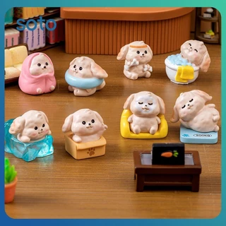SOTO Micro Paisagem Criativo Bonito Filhote De Cachorro Dos Desenhos Animados Boneca Enfeites Para Casa Acessórios De Mesa Do Carro Pequenos Enfeites