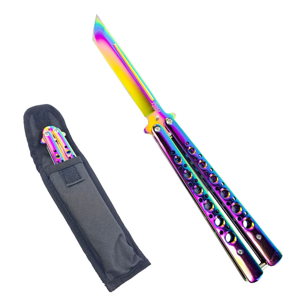 Canivete Faca Butterfly Borboleta Afiado Fade Raybon Color.