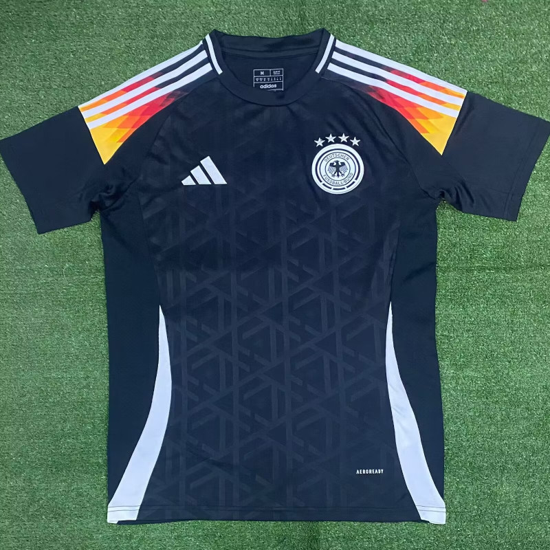 Alemanha Camisa De Futebol Pré-Jogo Preta Jersey 2024
