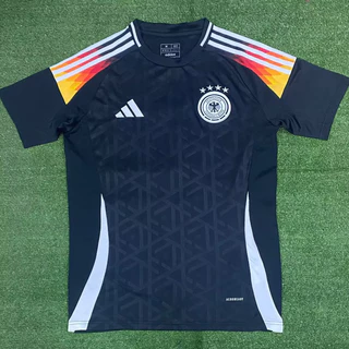 Alemanha Camisa De Futebol Pré-Jogo Preta Jersey 2024