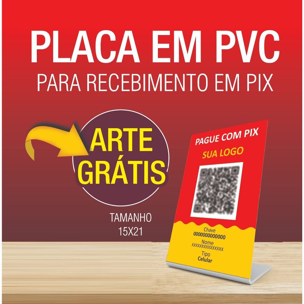 Placa para pix QR Code Interativo Personalizável - Display Qr Code Pagamento e instagram