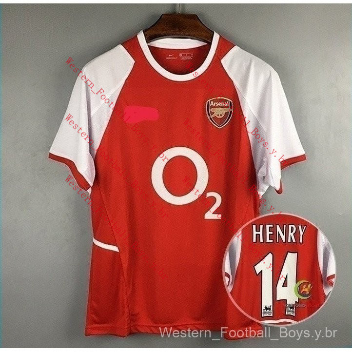 02/03 Camisa de Futebol Retro do Arsenal Uniformes de Futebol Henry YVDM