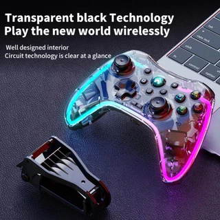 New Transparent Adjustable RGB Glare Lights bluetooth Gamepad Controller For Switch PC Android V3 IOS Wireless Elite Han