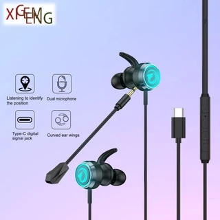 Fones De Ouvido Com Fio Tipo C Gamer Gaming HiFi Bass Stereo Sport Fone Estéreo Para Celular Xiaomi