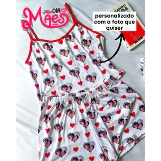 pijama personalizado presente especial dia dos namorados baby Doll suede