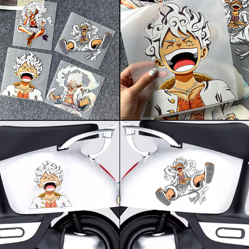 Reflexivo Um Pedido Luffy Gear 5 Autocolante De Motocicleta Anime Carroceria Decalque De Vinil