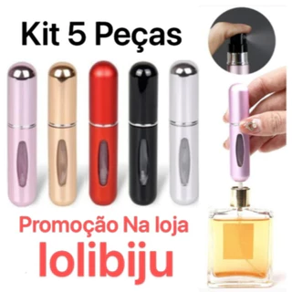 Kit 5 Porta Perfume Recarregavel Portatile Spray 5ml em Oferta na Shopee