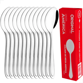 Jogo Aço Inox 12 Colher Mesa Sopa Buffet Restaurante Lanchonete Hotel Refeição Cozinha Original Line em Oferta na Shopee