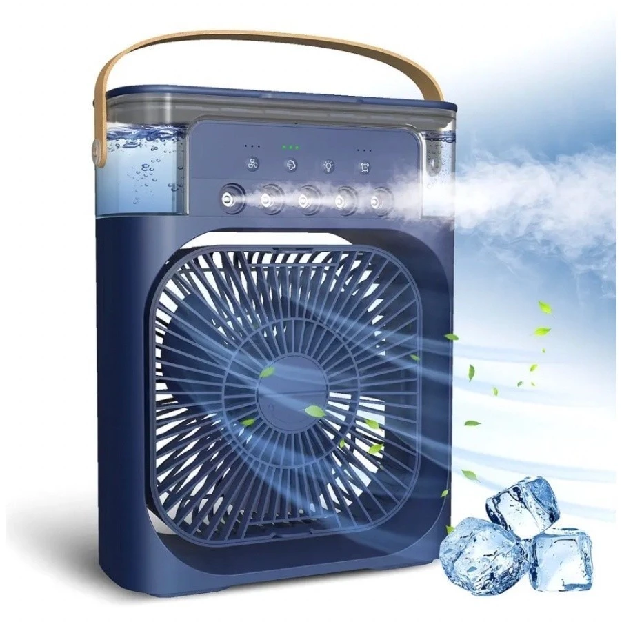 Ventilador Refrigerador De Ar Condicionado Umidificador Portátil Com Led Reservatório De Água Usb