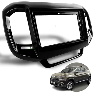 Moldura Black Piano 9 Polegadas 2 Din Fiat Toro 2016 a 2021