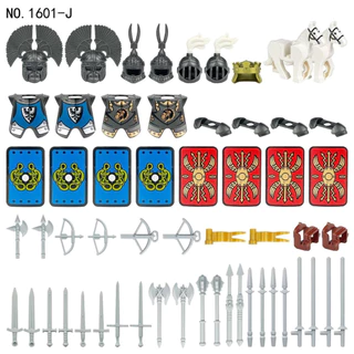 Compatível com os blocos de construção doméstica Lego Soldado Romano Antigo Medieval Antigo Cavaleiro do Castelo Romano Minifigure Pequena Partícula Como