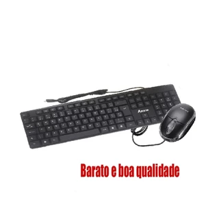 Kit Teclado e Mouse USB com Fio Office Basico Simples