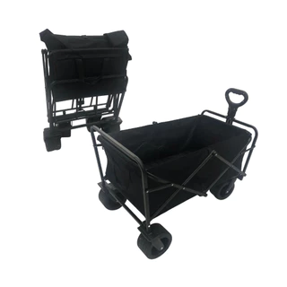 Carrinho Multiuso Dobrável Camping Feira Portátil 100kg Cor Preto