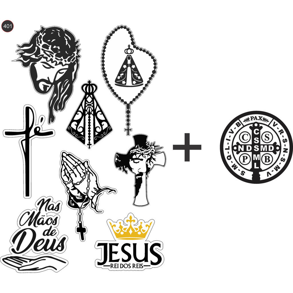 Cartela Adesivos Religiosos Moto Capacete Carro + Brinde | Shopee Brasil