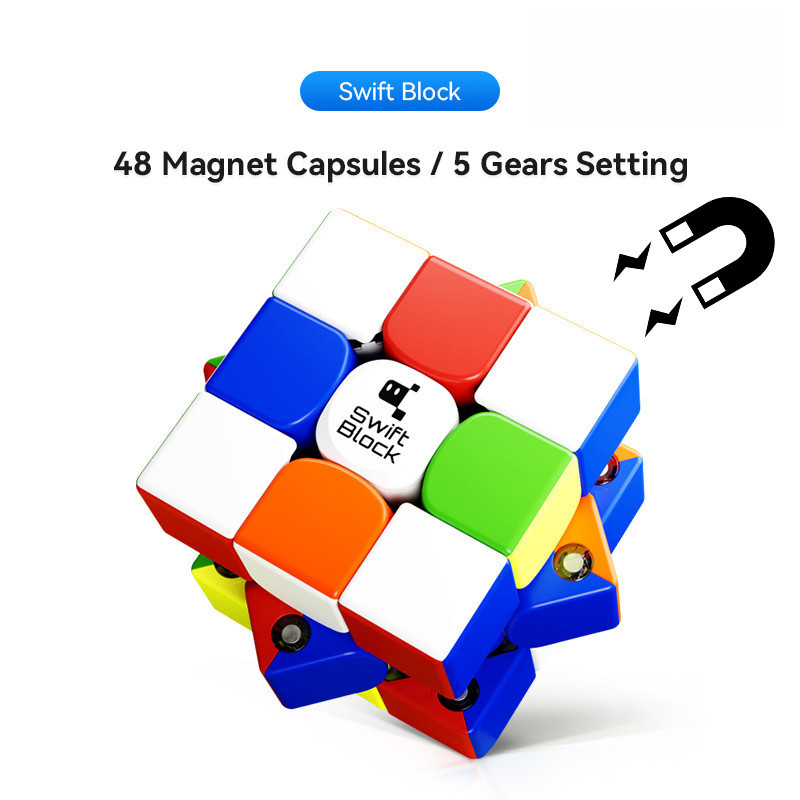 GAN 356ME – Cubo Magnético 3x3 Edición Mejorada | 48 Imanes Visibles | GES Pro+ Con 12 Ajustes Y 4 Niveles De Elasticidad | Sin Pegatinas | Profesional Y Original