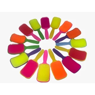 Escova De Cabelo Raquete Desembaraçadora Flex Hair Não Danifica Fios cor neon em Oferta na Shopee