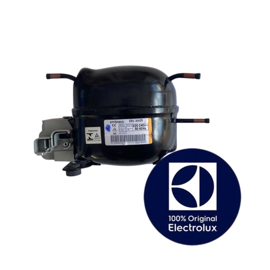 COMPRESSOR EMU30HER 1/8 R134 ELECTROLUX ORIGINAL - DM90X - DM91X - H330 ...