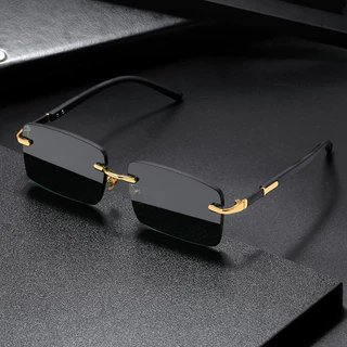 2025 Óculos De Sol Sem Aro Para Mulheres/Homens Senhora Moda Gradiente Lentes Designer UV400 Tons