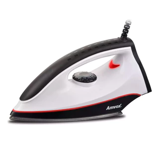 Ferro de passar Roupa A Seco Amvox Preto/Branco 220V 1250W Modelo AF 1907 Proteção Contra Torção Fio
