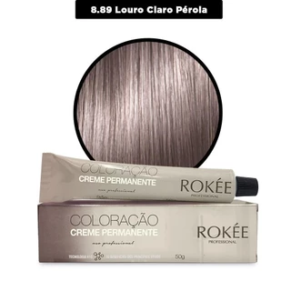 Coloração ROKÉE 8.89 Louro Claro Pérola - 50g