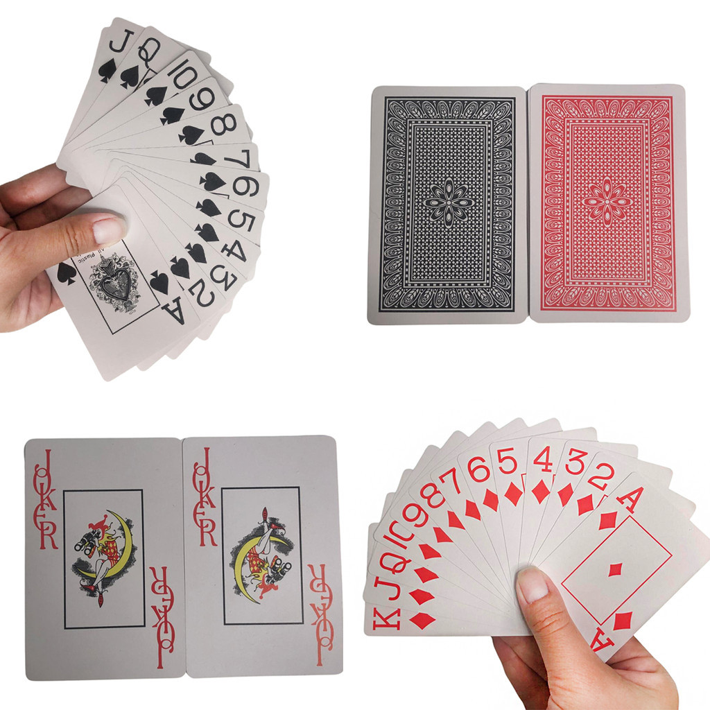 Baralho De Plastico Com Estojo Acrílico 2 Maços Com 54 Cartas Cada ...