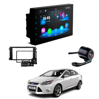 Central Multimídia CarPlay Android Auto Faaftech 7" + Câmera de Ré Borboleta + Moldura Focus 2009 2010 2011 2012 2013