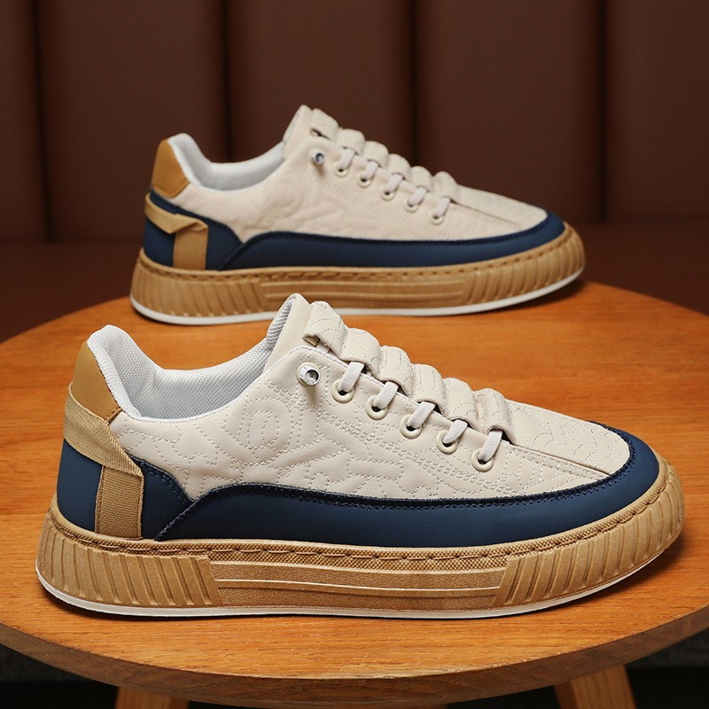 Sapatos de Verão Sapatos masculinos de lona respirável Sapatos masculinos de lona branca da moda Tênis de lona branca da moda Tênis de lona branca de espessura espessa Tênis casuais
