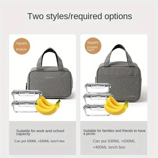 Kit 2 Pecas Bolsa Térmica Portátil Marmita De Design De Duas Camadas De Gelo De Verão