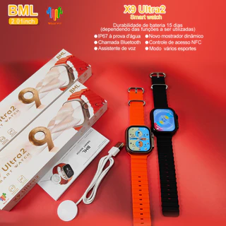 Smartwatch Original X9 Ultra Série 9 Bússola 49mm NFC GPS Esportivo Fitness Relógio