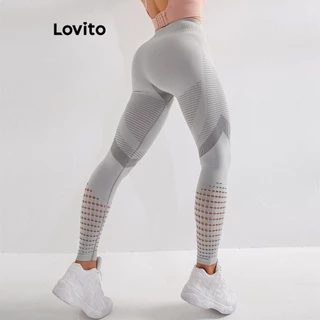 Lovito Leggings esportivos básicos lisos esportivos para mulheres LNL57188