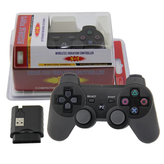 Controle Sem Fio Para Playstation 2 PS2 PS3 Computador PC Wireless Com Bateria Interna