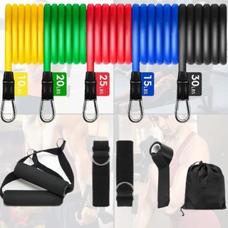 Kit 11 Extensor Elástico Treino Em Casa Para Exercícios Multifuncional Yoga Fisioterapia e Treino