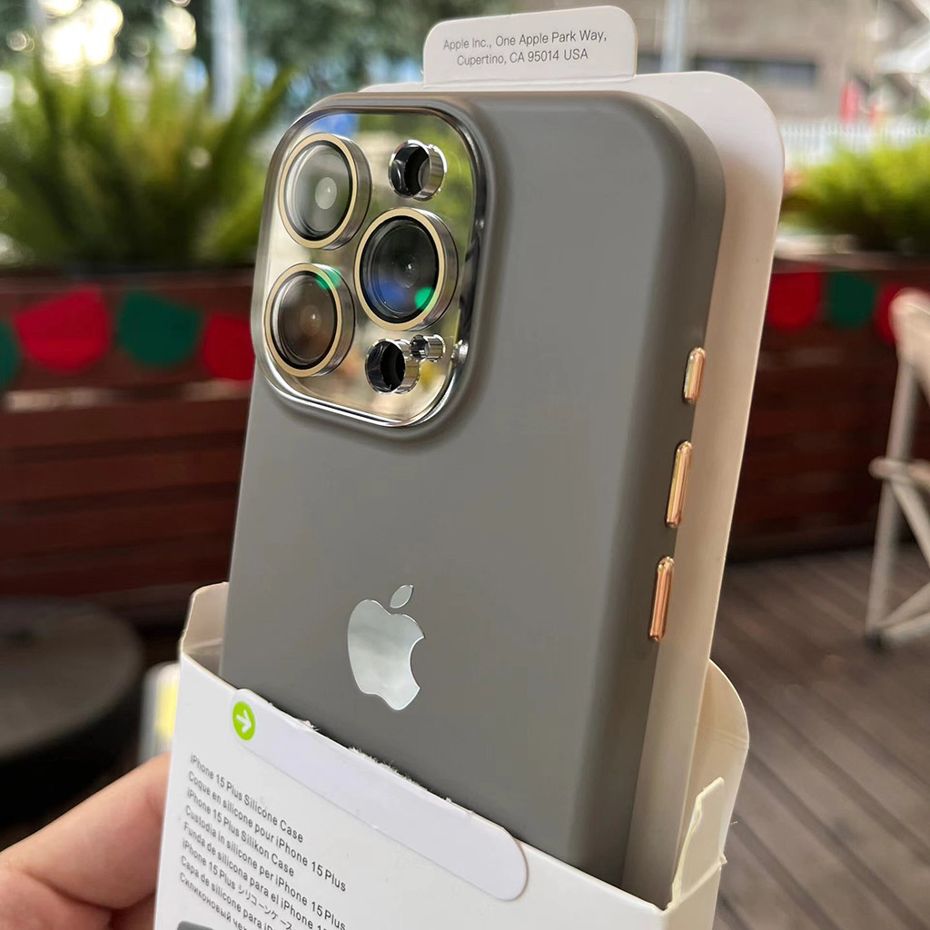 Capa De Silicone Original De Alta Qualidade Para iPhone 15 14 13 12 11 Pro Max Plus Durável Com Proteção De Lente De Vidro