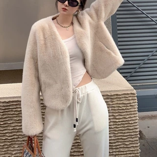 2024 Imitação De Pele De Outono E Inverno Marta Casaco Curto De Pelúcia em Promoção na Shopee 2024 Imitação De Pele De Outono E Inverno Marta Casaco Curto De Pelúcia
