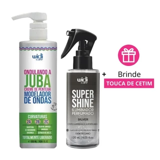 Kit Widi Care Creme de Pentear Ondulando a Juba + Super Shine Silver Iluminador Perfumado 120ml + Brinde Touca de Cetim