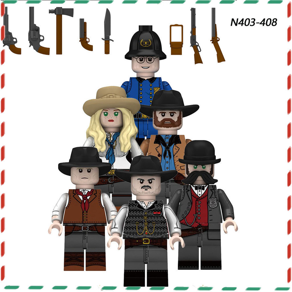 Brinquedos Intelectuais Infantis minifigure Em Blocos De Construção Montados Modelo cowboy Ocidental