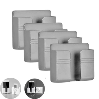 Kit 4 Suportes de Parede Multiuso para Carregar Celular - Cinza - Promoção por Tempo Limitado