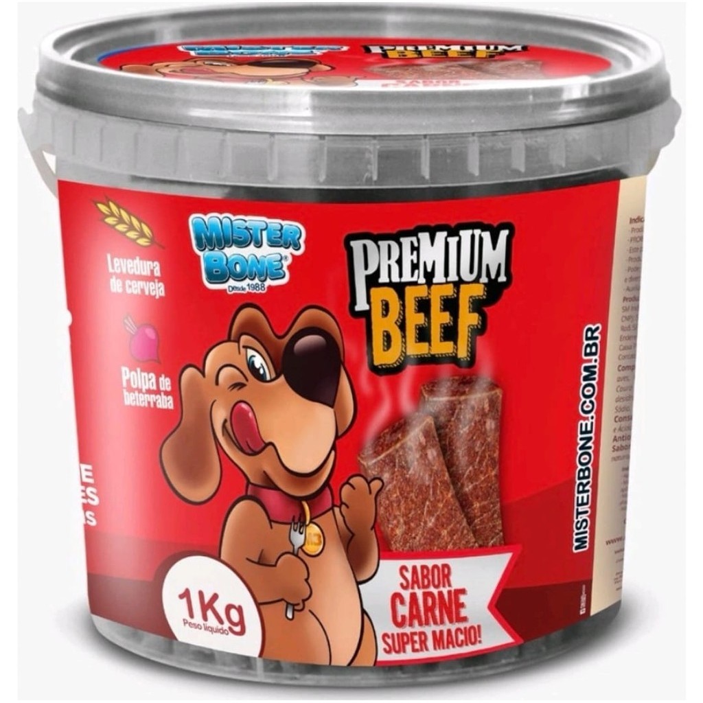 Foto de Bifinho 1 KG Petiscos Mr Bone Cães Cachorro Pet - Premium